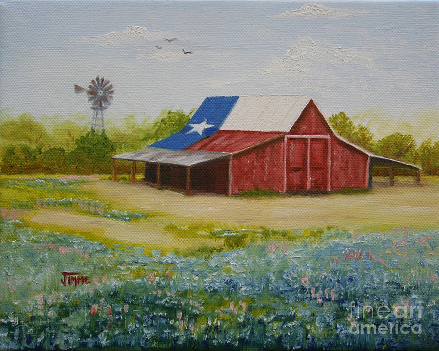 900x720 Texas Hill Country Barn Painting By Jimmie Bartlett - Texas Painting