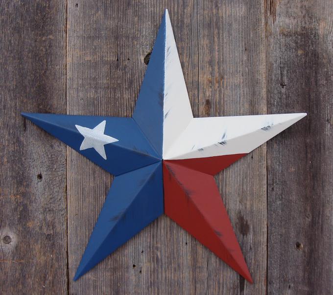 680x604 Rustic Texas Flag Tin Metal Barn Star - Texas Star Painting