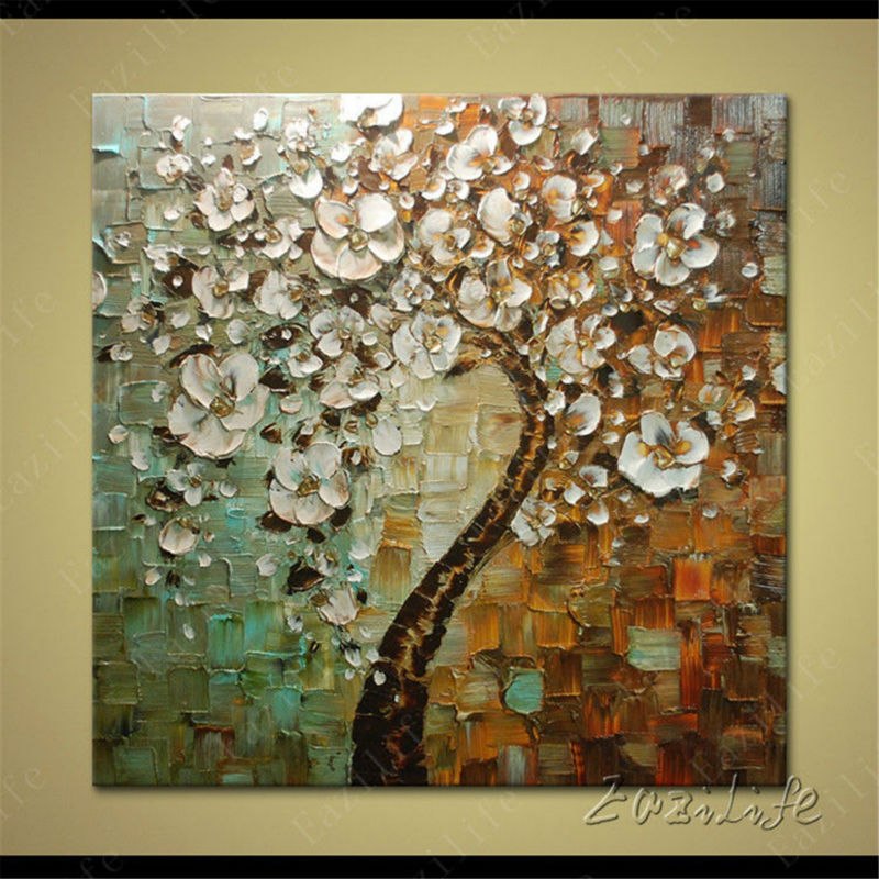 800x800 Flower Hand Painted Palette Knife 3d Texture Flower Hand Painted - Texture Painting On Canvas