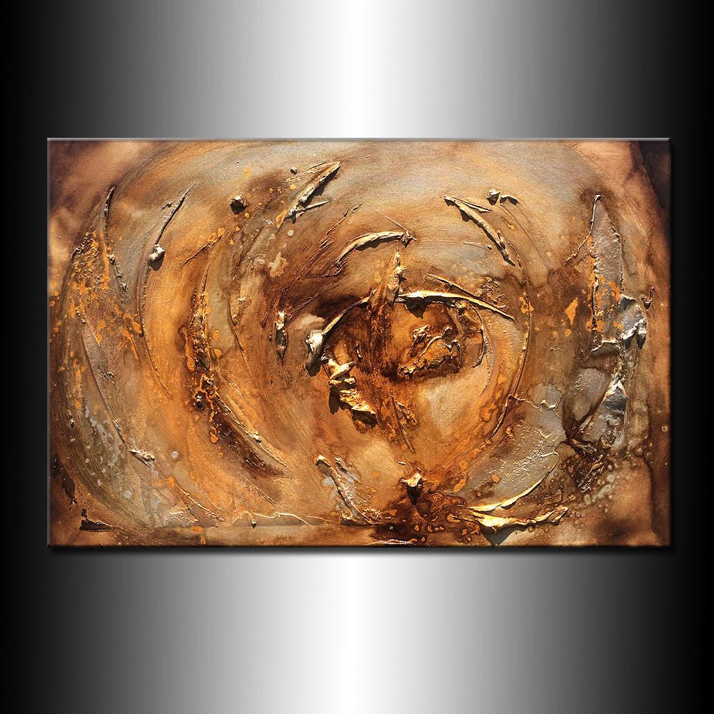 1000x1000 Modern Large Texture Metallic Abstract Painting Contemporary - Texture Painting On Canvas