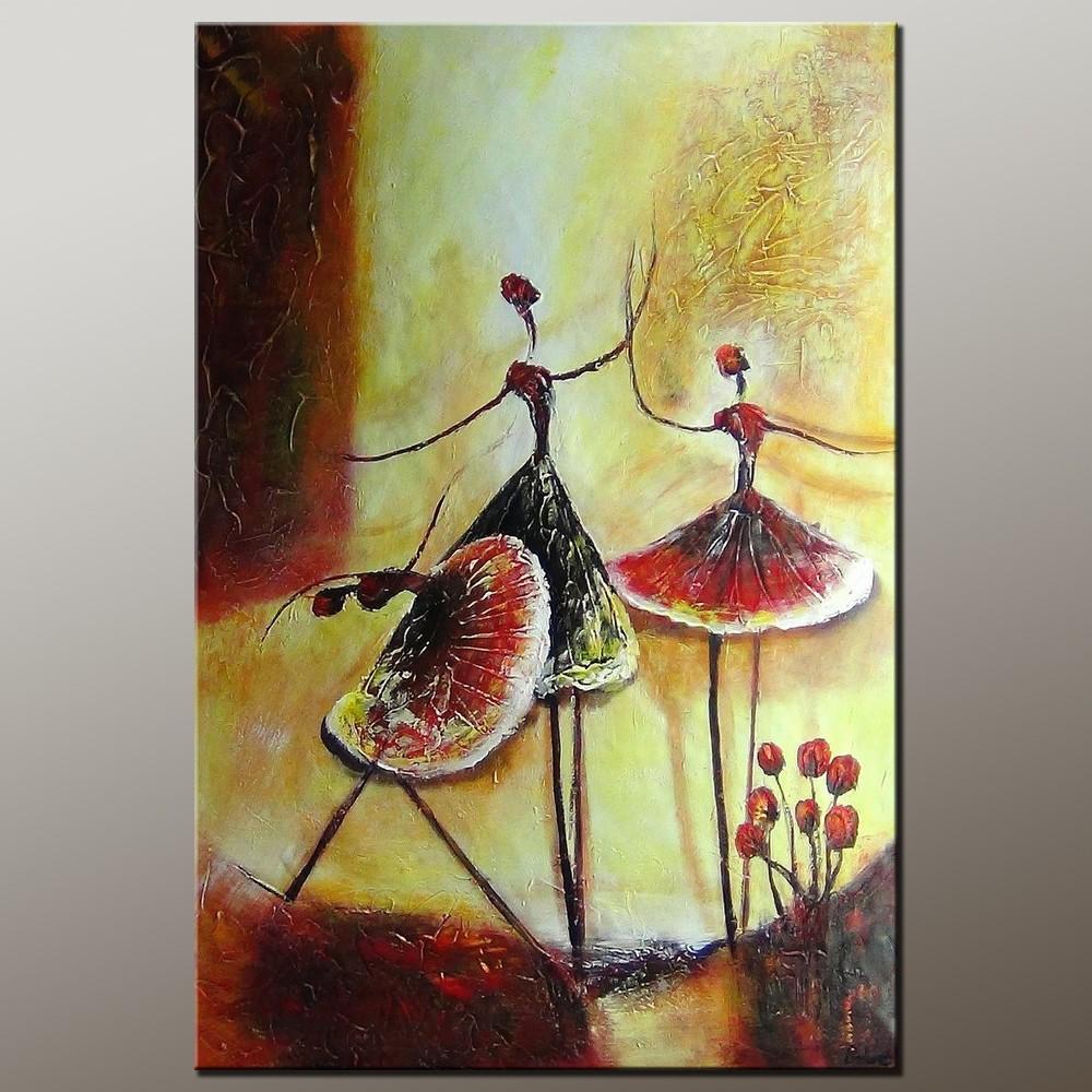1000x1000 Ballet Dancer Art, Acrylic Painting, Heavy Texture Painting - Texture Painting On Canvas