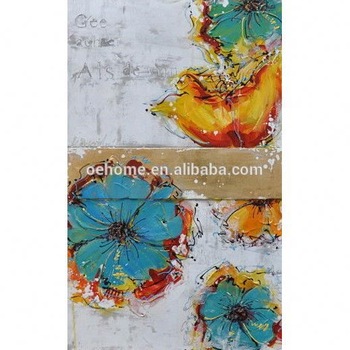 350x350 Abstract Flower Acrylic Painting On Textured Canvas - Textured Acrylic Painting