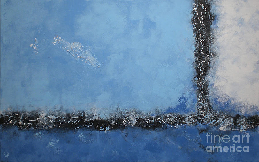 900x562 Original Abstract Textured Acrylic Painting Blue On Canvas - Textured Acrylic Painting