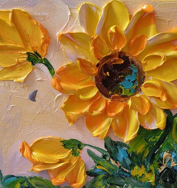 600x635 Summer Yellows Canvas Print Canvas Art By Jan Ironside - Textured Acrylic Painting