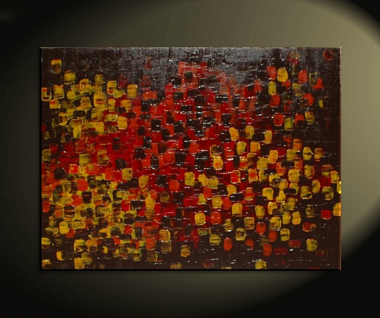 750x627 Art For Office Huge Textured Abstract Acrylic Painting Red Brown - Textured Acrylic Painting