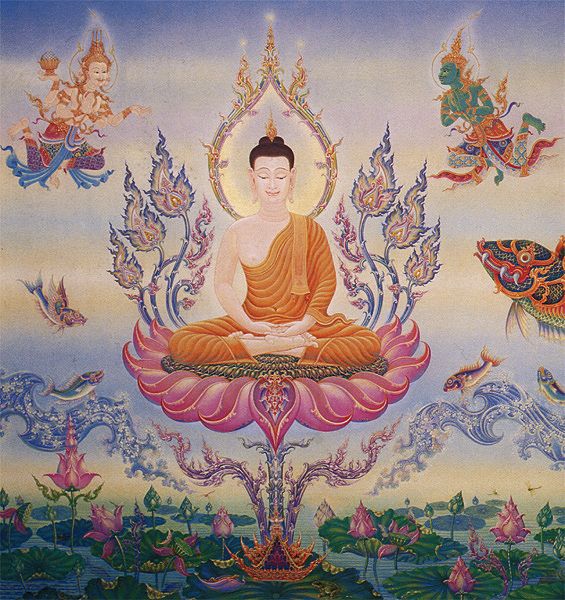 565x600 Thai Buddhist Art - Thai Buddha Painting