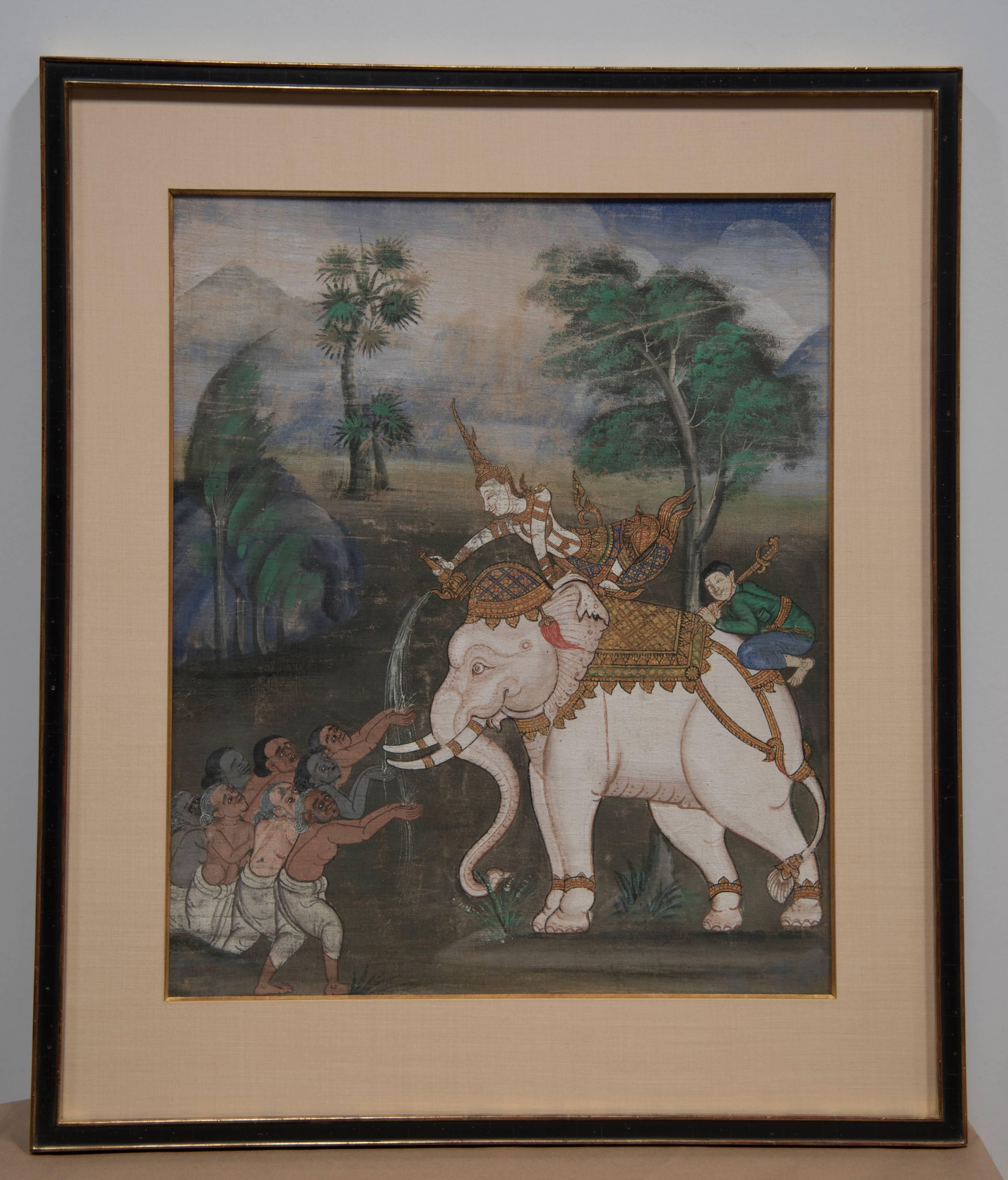 3805x4455 Thai Elephant Painting For Sale - Thai Elephant Painting