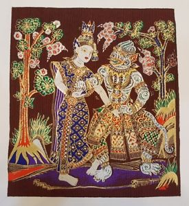 275x300 Hanuman Sida Thai Art Silk Paintings Ramayana Poster Print Home - Thai Painting