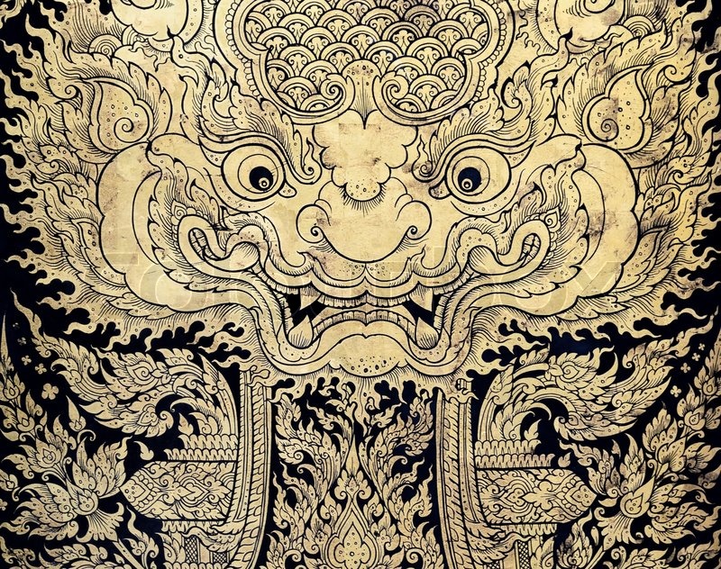 800x632 Ancient Thai Gold Leaf Painting Art Stock Photo Colourbox - Thai Painting