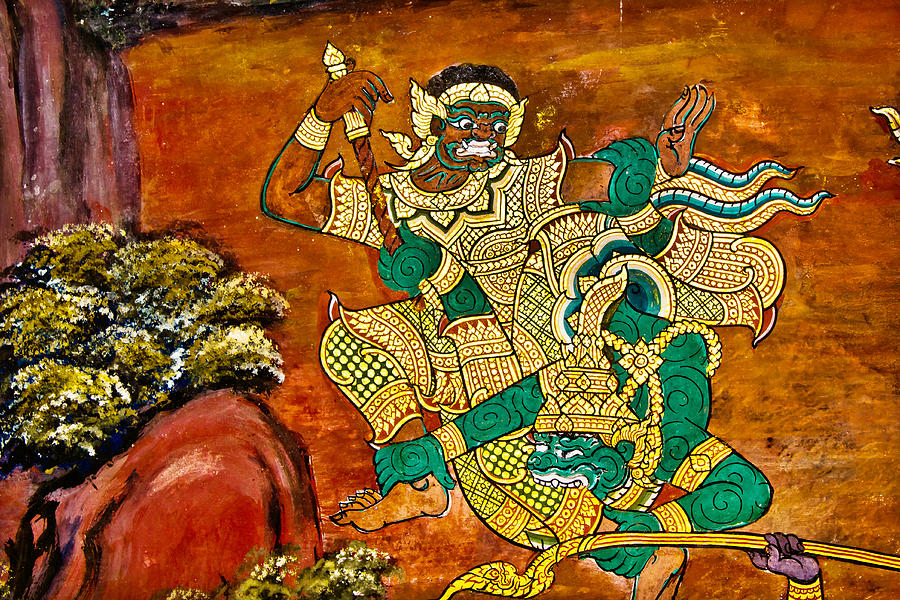 900x600 Art Thai Painting On Wall In Temple. Painting By Wetchawut - Thai Painting