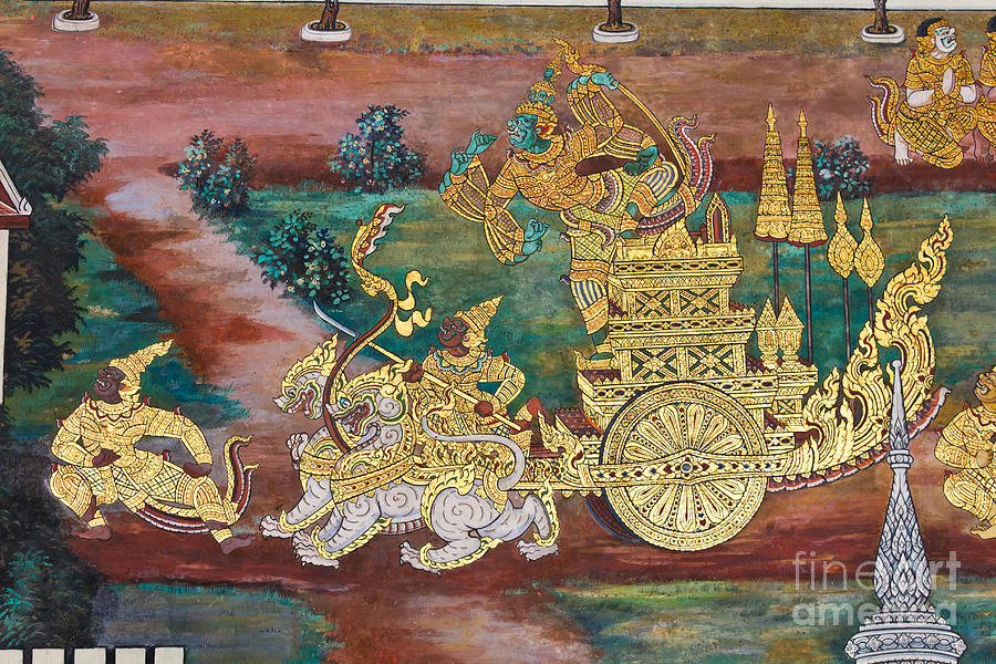 900x600 Art Thai Painting On Wall Photograph By Tosporn Preede - Thai Painting