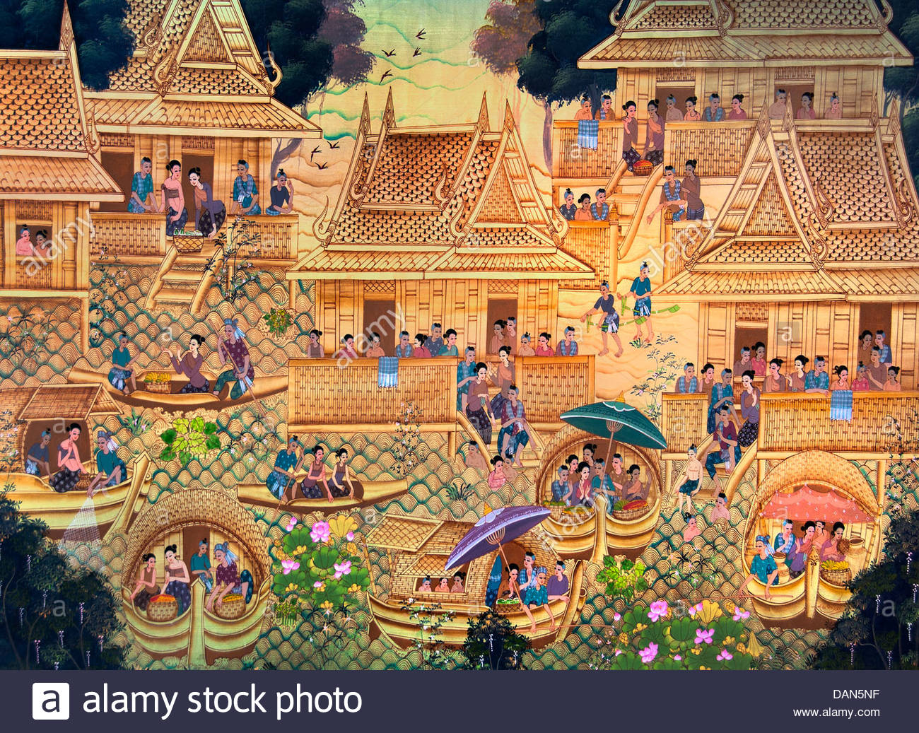 1300x1037 Buddhist Temple Thailand Thai Painting Gallery Stock Photo - Thai Painting