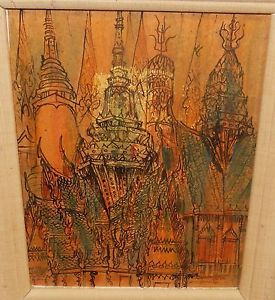 275x300 Sumpow Dhepplatum Original Goldleaf Bangkok Thailand Painting - Thailand Painting