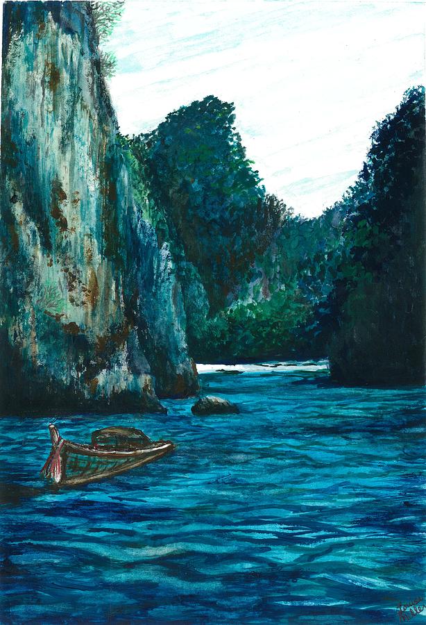 614x900 Thailand Water Painting By Louise Miller - Thailand Painting