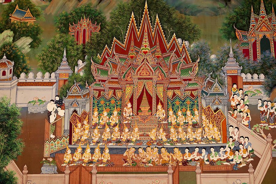 900x600 Art In Temple Thailand Painting By Chatchawin Jampapha - Thailand Painting