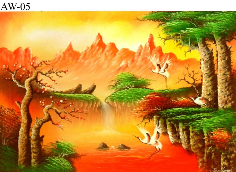 800x584 Original Thai Art Oriental Abstract Dreamscape Traditional Asian - Thailand Painting