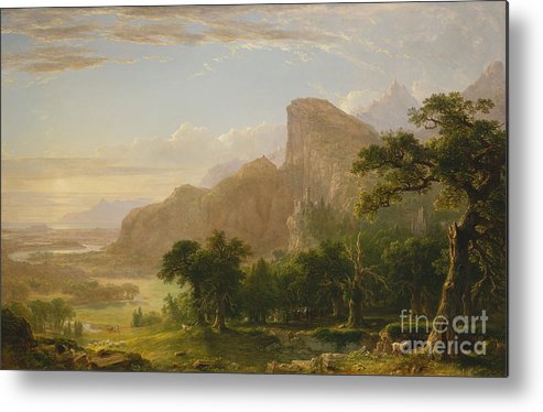 493x374 Landscape Scene From Thanatopsis Metal Print By Asher Brown Durand - Thanatopsis Painting