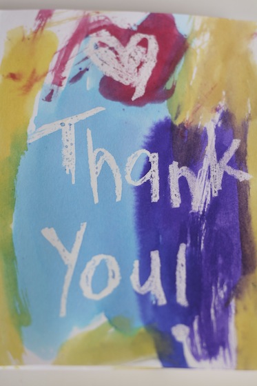 373x560 Handmade Thank You Cards Wax Resist - Thank You Painting