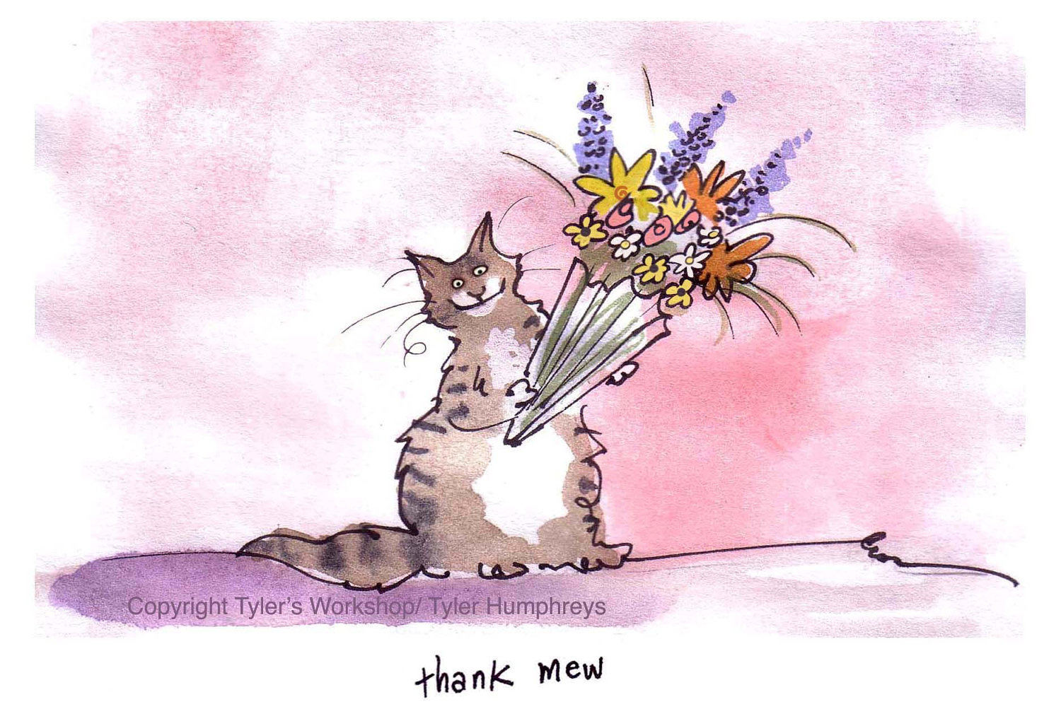 1500x1020 Fabulous Flowers Bouquet Watercolor Painting Illustration Also - Thank You Painting