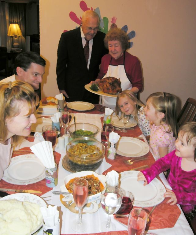 641x768 What Would Norman Rockwell Do Spring Chicks In December - Thanksgiving Dinner Painting