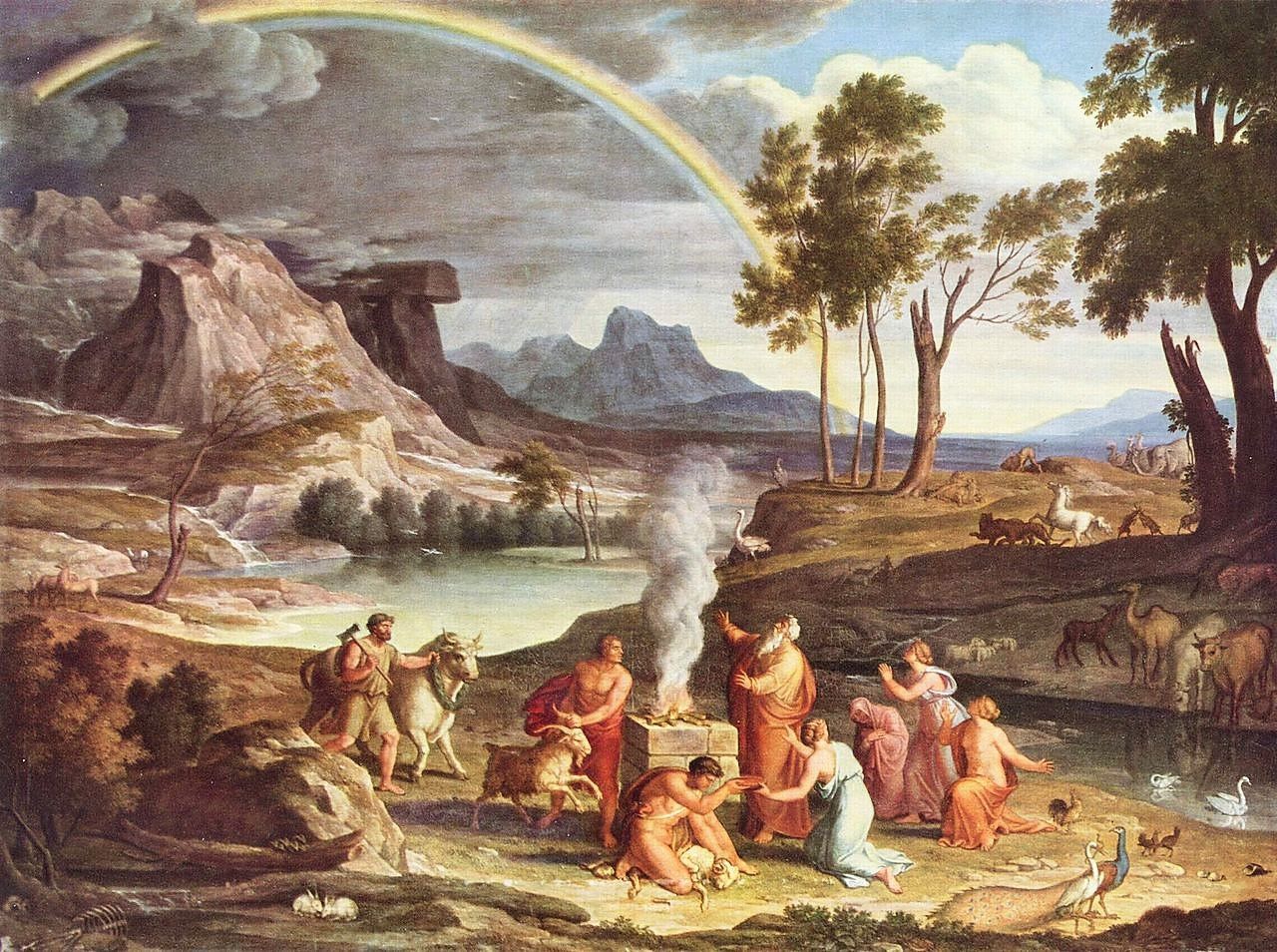 1280x954 Thanksgiving Of Noah In A Landscape Painting Joseph Anton Koch - Thanksgiving Painting