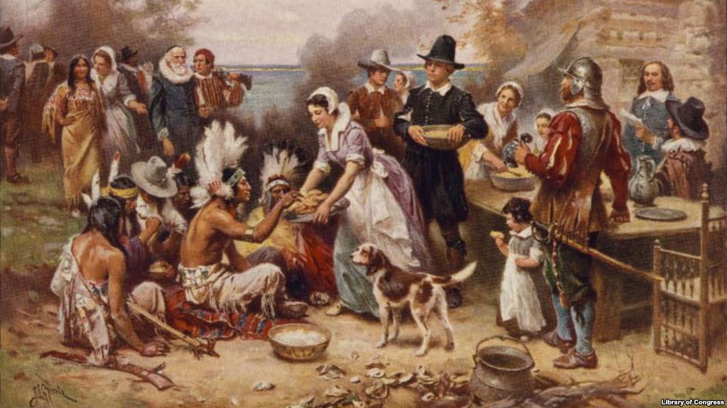 1023x575 Did The Pilgrims Really Invent Thanksgiving - Thanksgiving Painting