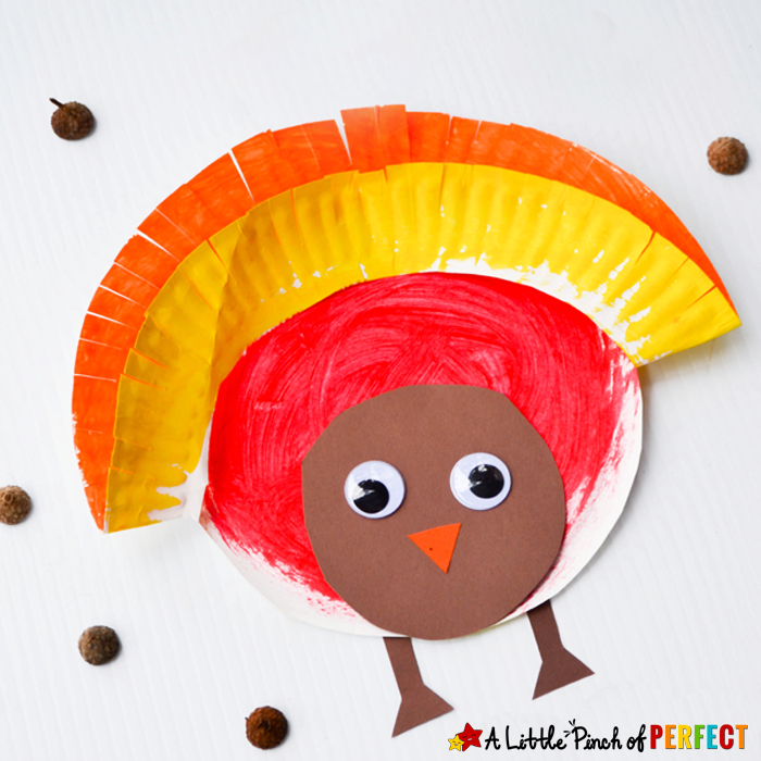 700x700 Painted Paper Plate Turkey Craft - Thanksgiving Painting For Kids