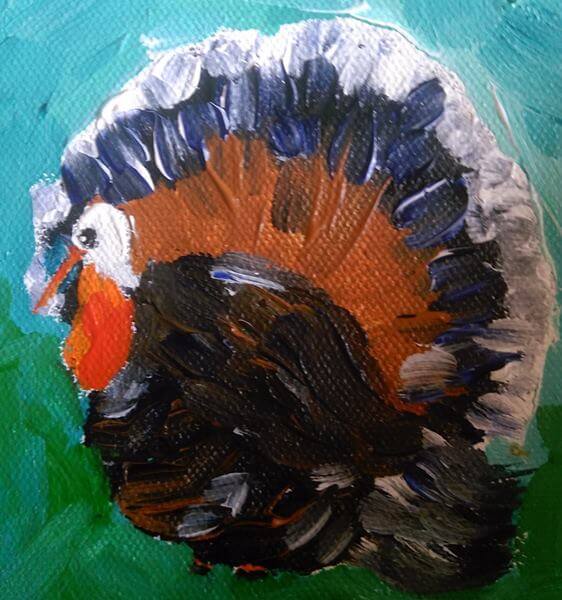 562x600 Painting Birds In Style Of Angela Moulton - Thanksgiving Turkey Painting