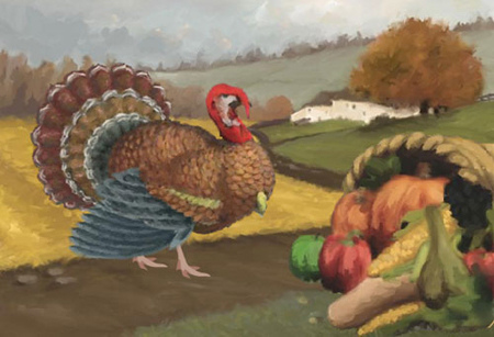 450x307 Thanksgiving Ecard - Thanksgiving Turkey Painting