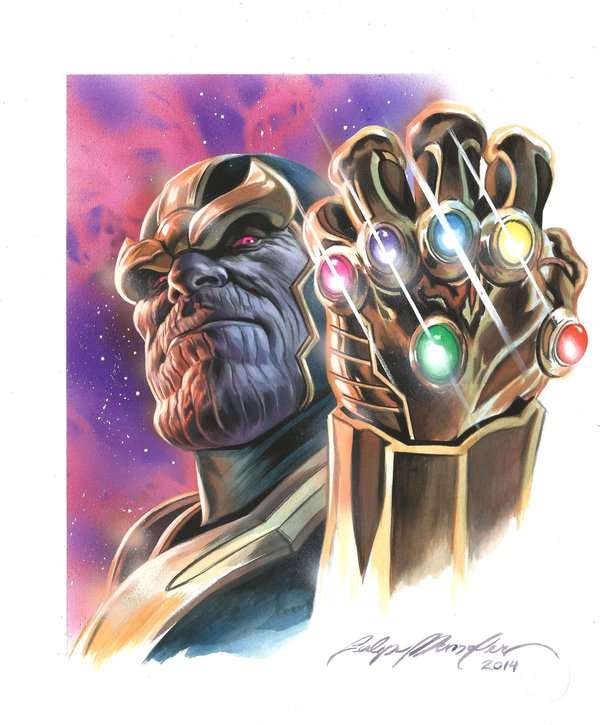 600x725 Thanos Commission By Felipemassafera - Thanos Painting