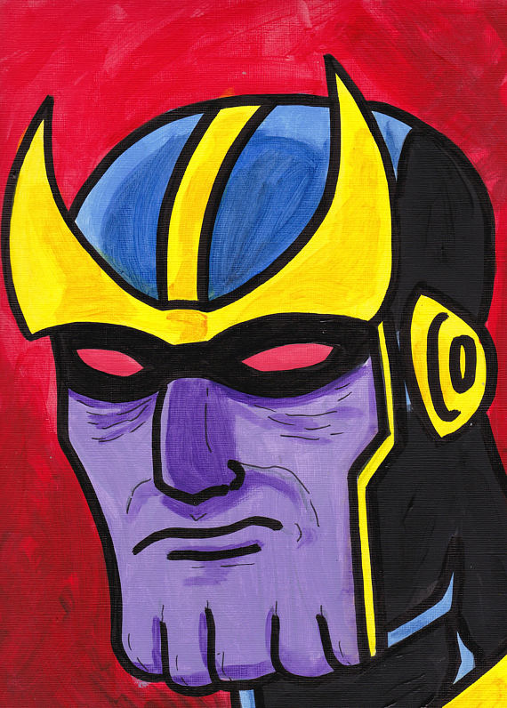 570x796 Thanos Avengers Painting Acrylic 9 X 12 - Thanos Painting