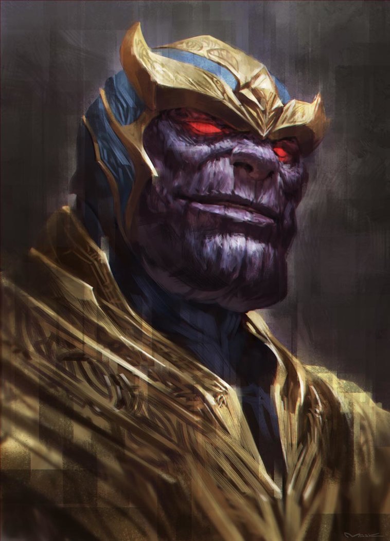 758x1053 Thanos By Kamiyamark - Thanos Painting