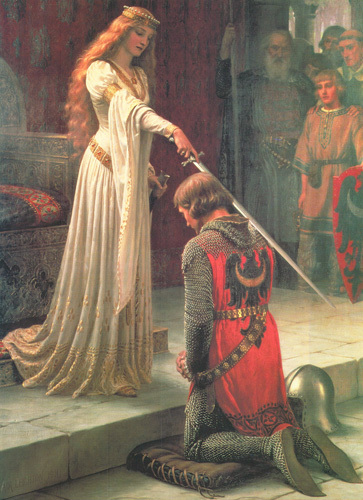363x500 The Accolade Art Print By Edmund Blair Leighton - The Accolade Painting