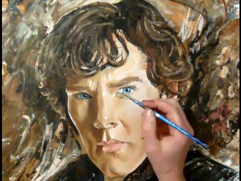 480x360 Sherlock Holmes Painting, Actor Benedict Cumberbatch - The Actor Painting