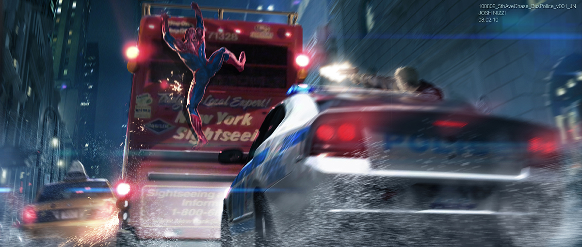 1200x511 Concept Paintings Show Off A Deleted Scene From The Amazing Spider - The Amazing Spider Man 2 Painting