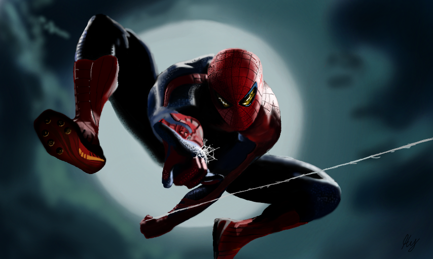 854x512 The Amazing Spider Man By Weaponx Art On Superheroes - The Amazing Spider Man Painting