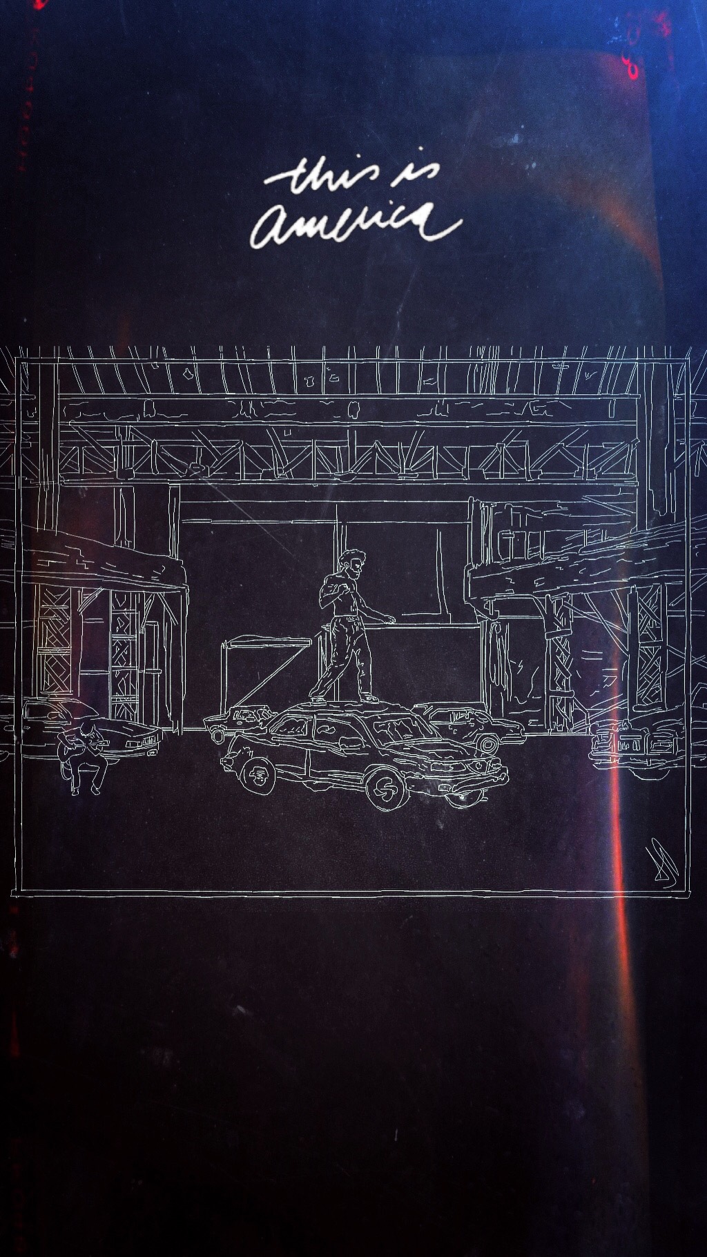 1024x1821 Outline Of This Is America Painting - The American Painting Reddit