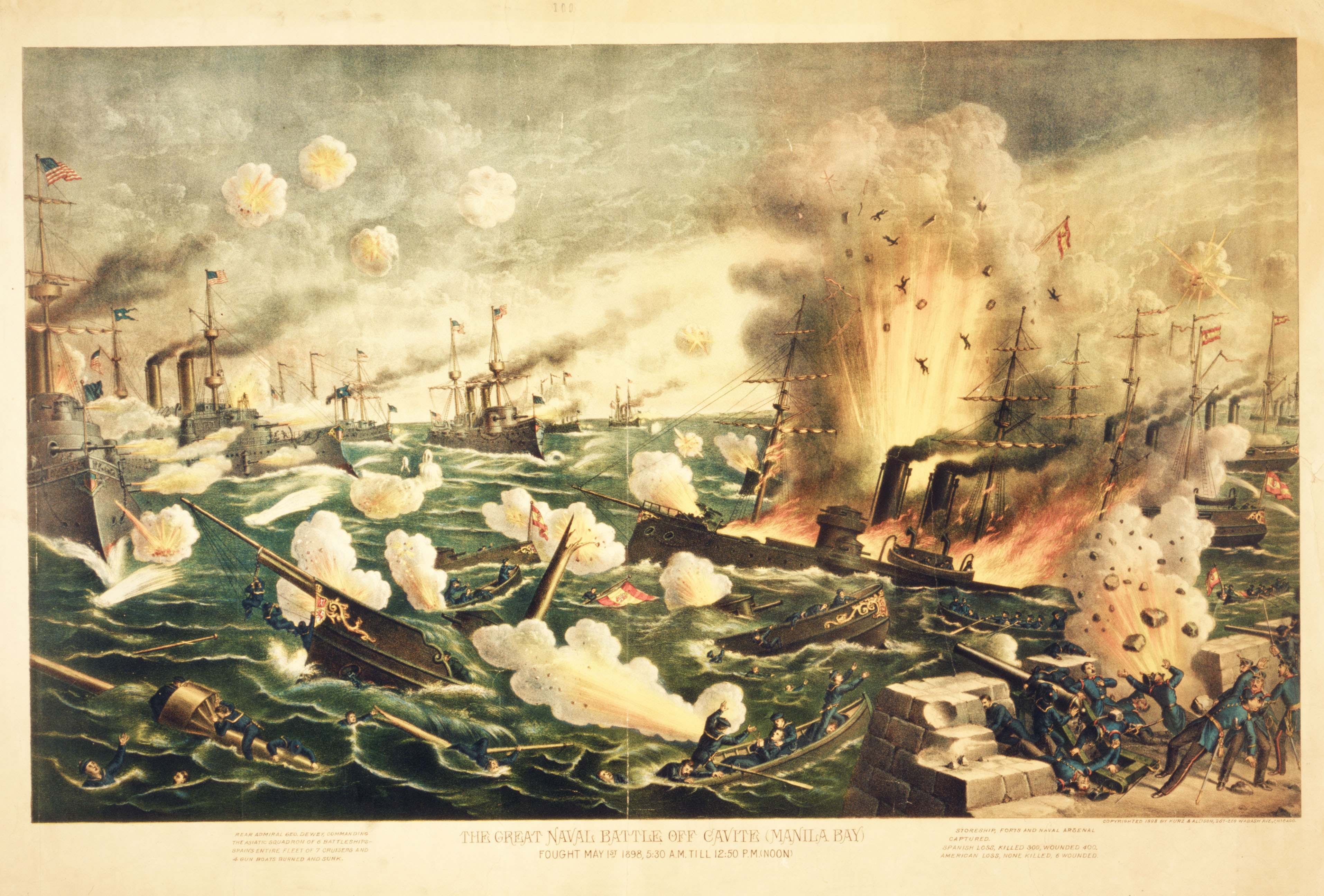3829x2592 Spanish American War, 1898. Battle Of Manila Bay, Cavite - The American Painting Reddit