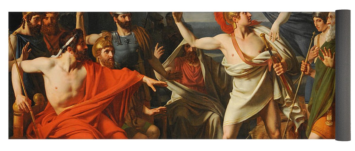 1171x500 The Wrath Of Achilles Yoga Mat For Sale By Michel Martin Drolling - The Anger Of Achilles Painting
