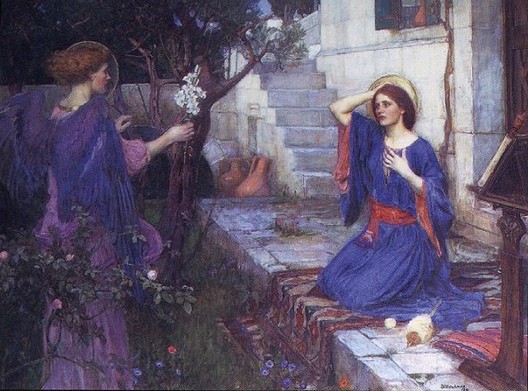 528x391 John William Waterhouse The Annunciation - The Annunciation Painting