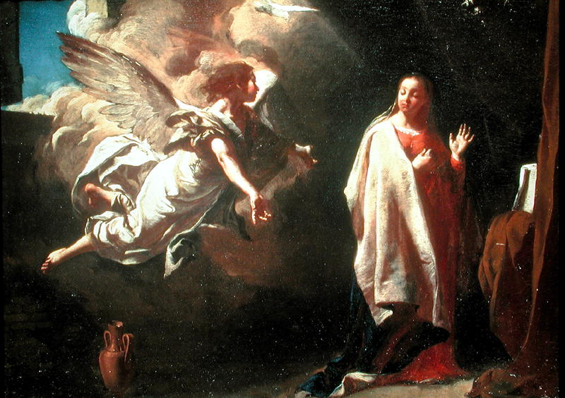 800x564 The Annunciation Painting Giambattista Piazzetta Oil Paintings - The Annunciation Painting