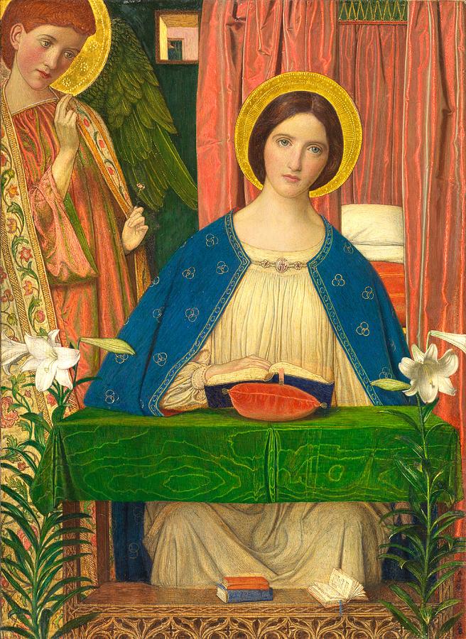 656x900 The Annunciation Painting By Arthur Joseph Gaskin - The Annunciation Painting
