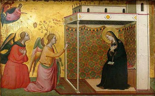 524x324 The Annunciation By Bernardo Daddi - The Annunciation Painting