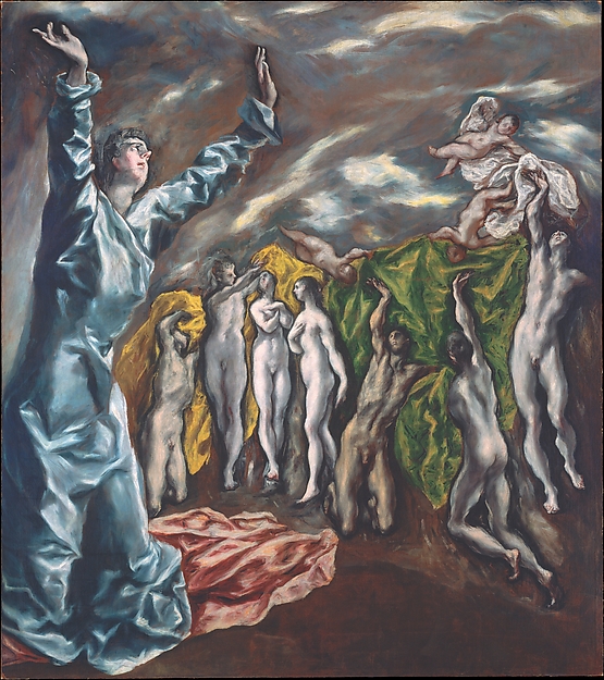 555x625 El Greco (Domenikos Theotokopoulos) The Vision Of Saint John - The Apocalypse Of St John Painting