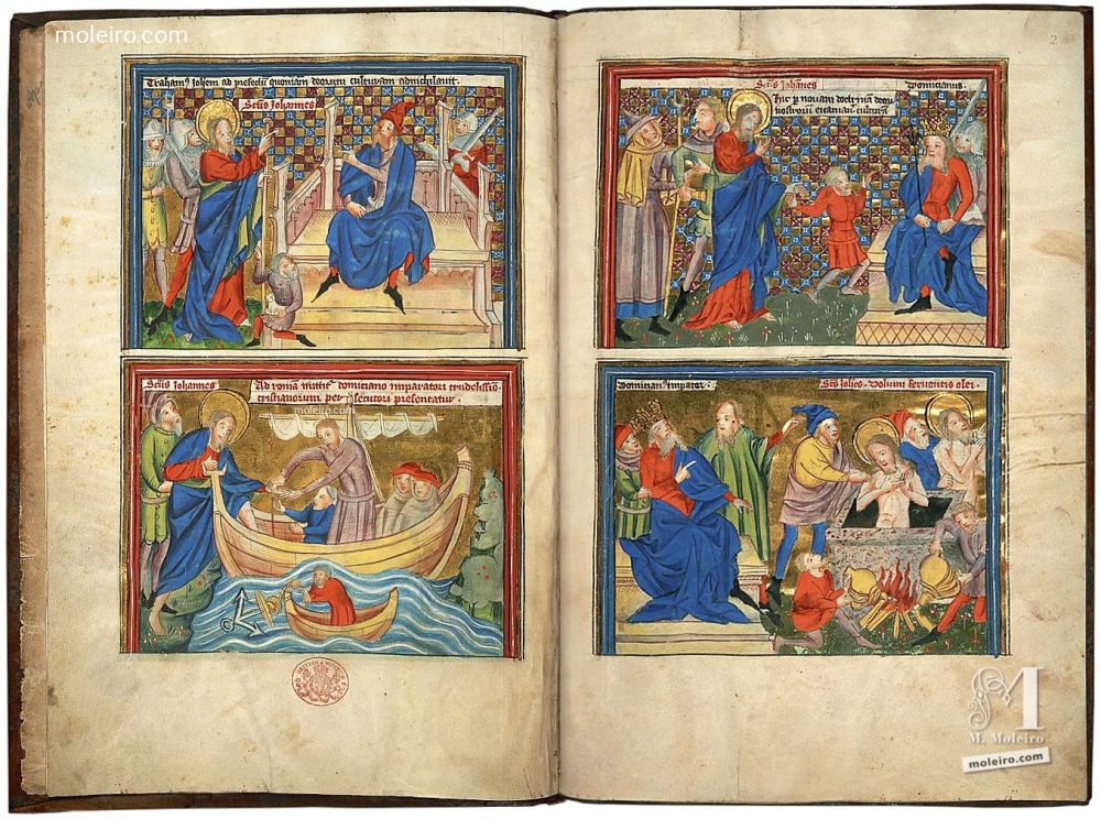 1000x744 Picture Book Of The Life Of St John And The Apocalypse, Add. Ms - The Apocalypse Of St John Painting