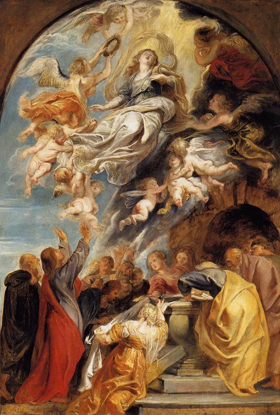 550x814 The Assumption Of Mary,1620 22 By Peter Paul Rubens - The Assumption Of Mary Painting