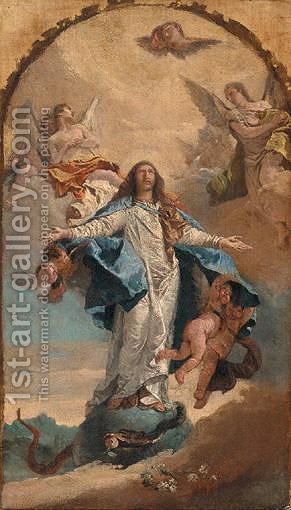 291x510 The Assumption Of The Virgin (After) Giovanni Battista Tiepolo - The Assumption Of The Virgin Painting