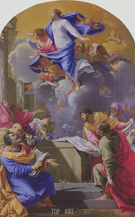 463x746 Assumption Of The Virgin Simon Vouet Painting Reproduction - The Assumption Of The Virgin Painting