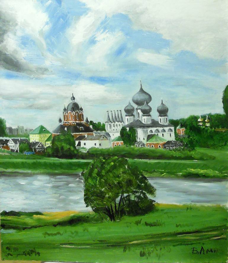 770x889 Saatchi Art Tikhvin. View Of The Assumption Cathedral. Painting - The Assumption Painting