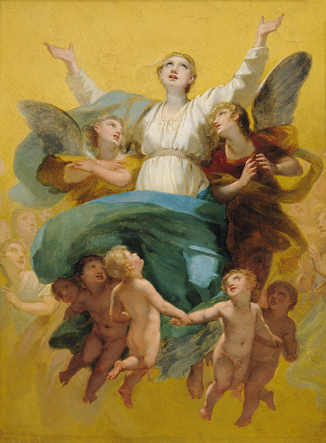 663x900 The Assumption Of The Virgin Painting By Pierre Paul Prudhon - The Assumption Painting